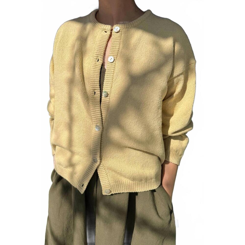 NEW LE BON SHOPPE women's leila cardigan in custard - Picture 3 of 3